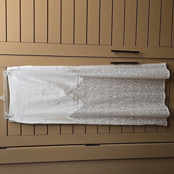Topshop Satin Lace Mix Maxi Skirt in oyster size 4 - Picture 9 of 10